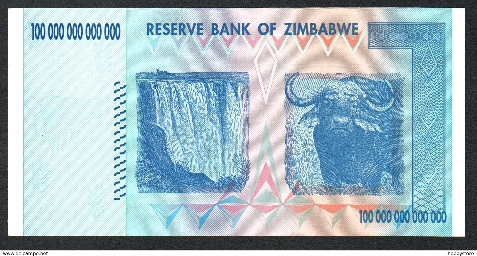 Zimbabwe 100 Trillion Dollars 100 000 000 000 000 2008 AUNC - Zimbabwe