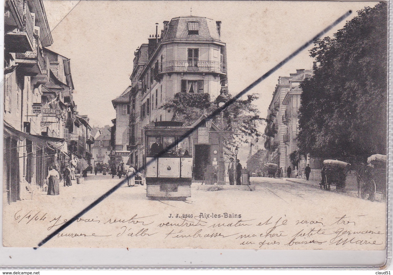 Aix Les Bains (73) Un Coin De La Ville à Situer (tramway En Premier Plan)carte Précurseur De 1904) - Aix Les Bains