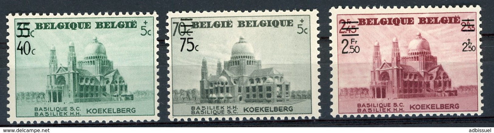 BELGIQUE 1938. N° 481 à 483 ** (MNH) Timbres De 1938 "basilique De Koekelberg" Surchargés. Cote 18€ - Ungebraucht