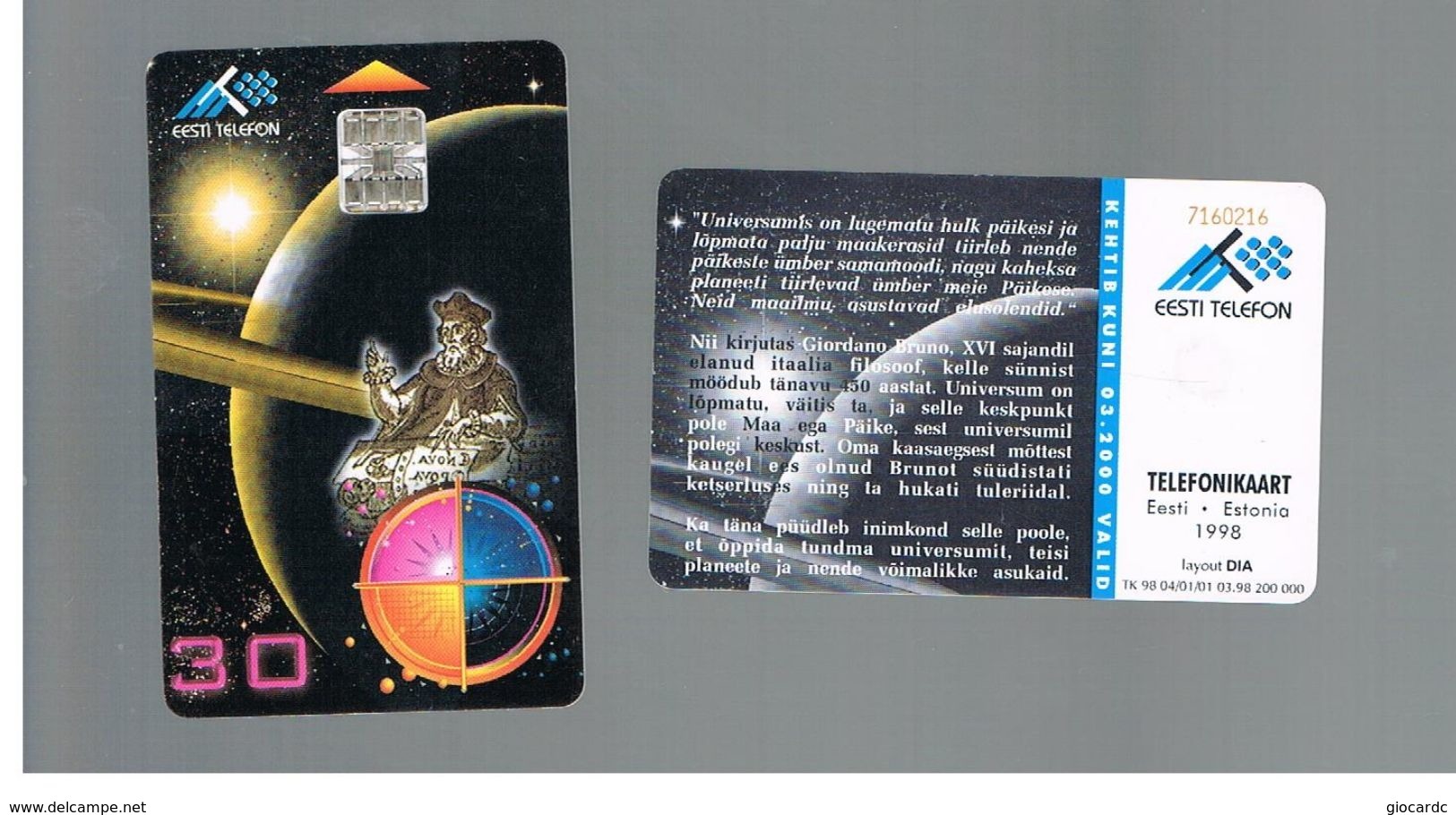 ESTONIA -  EESTI TELEFON  -   1998  UNIVERSE - USED - RIF.10559 - Estonia