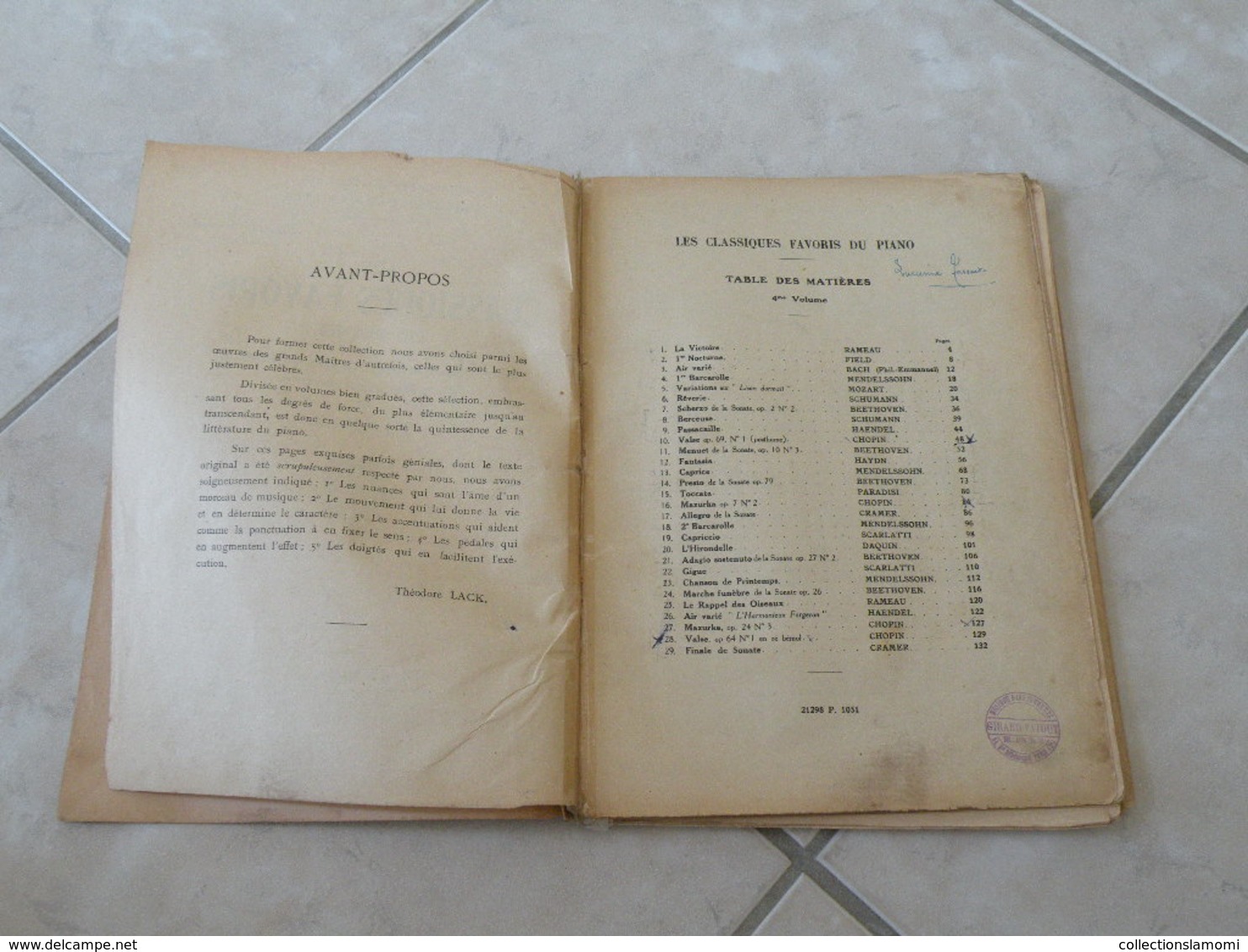 Les Classiques Favoris Du Piano -(Voir Les Photos Table Des 29 Titres)- Livre De Partition 139 Pages - Instruments à Clavier