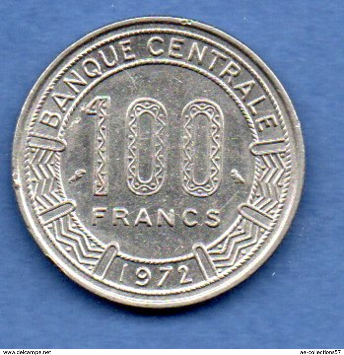 Gabon  -  100 Francs 1972 -  Km # 12   -  état  TTB+ - Gabon