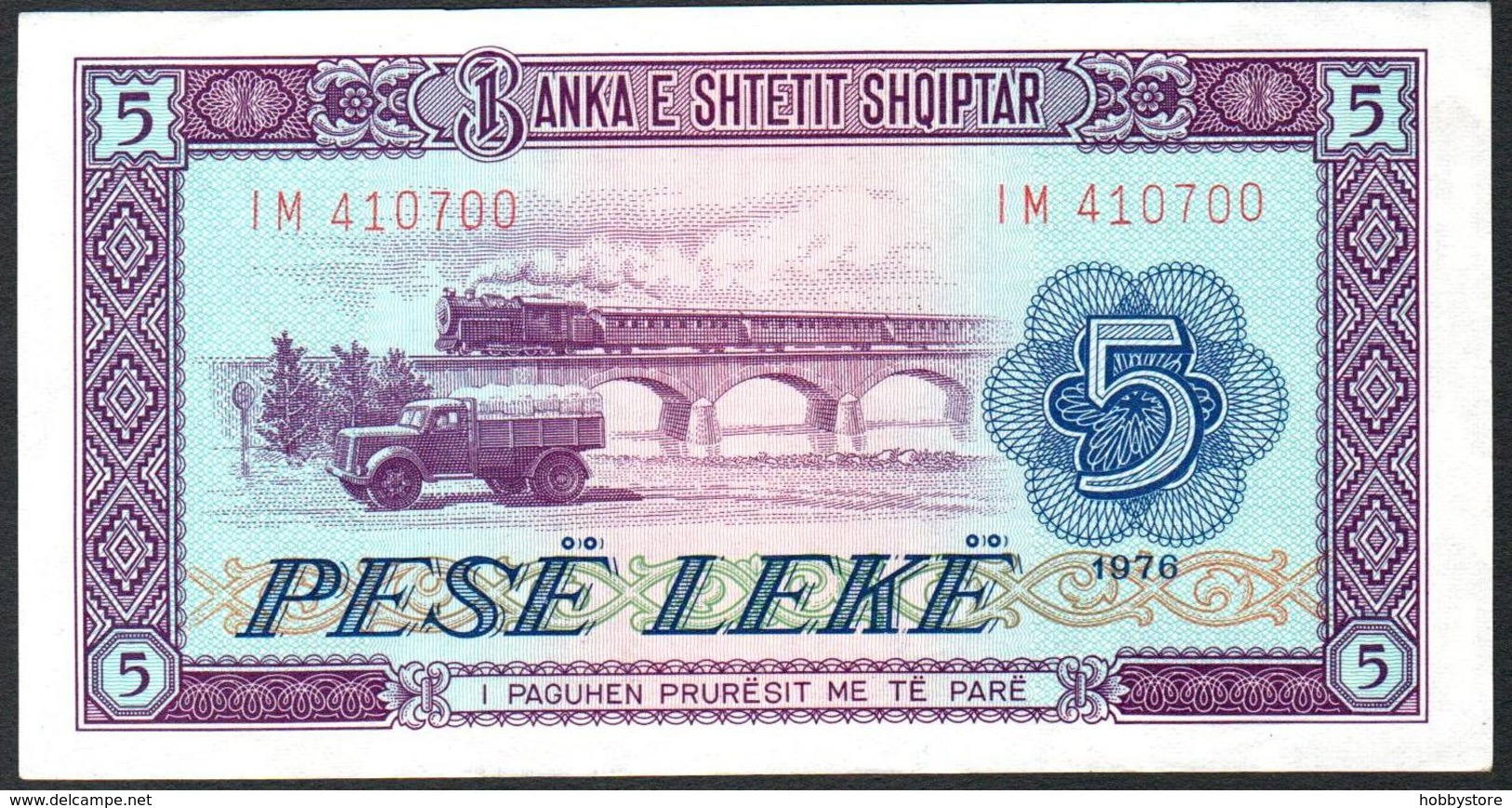 Albania 5 Leke 1976 XF - Albania