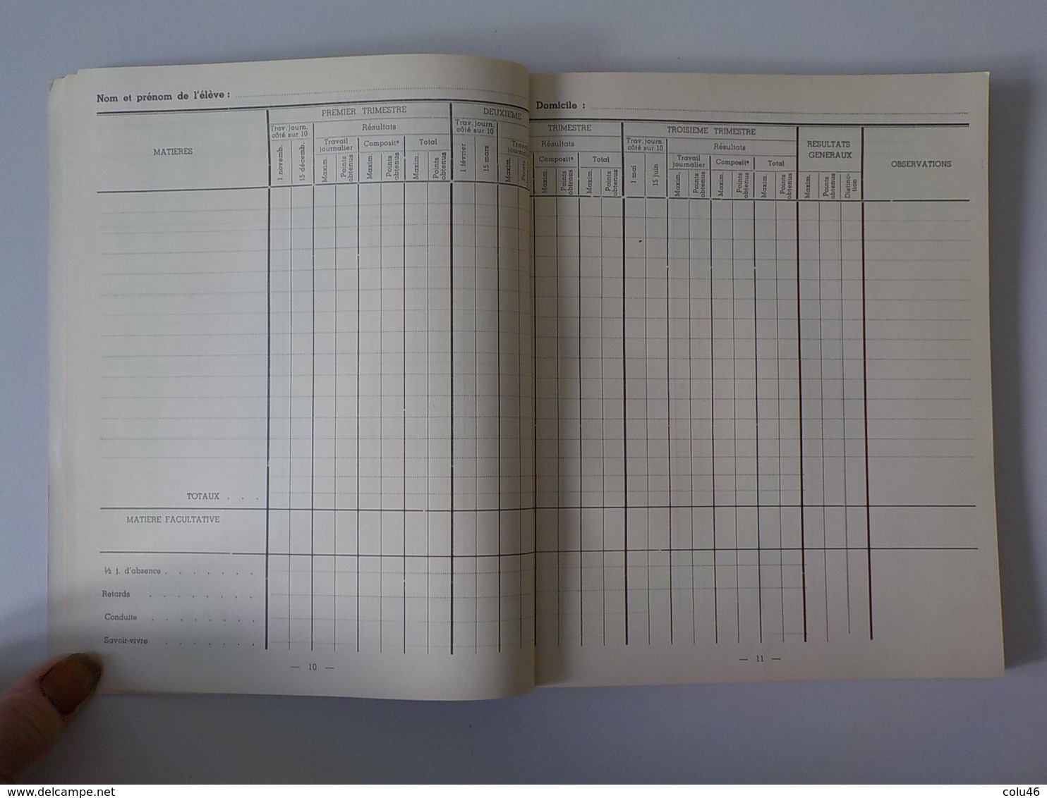 1950 Athénée Royal de Saint-Gilles Journal de Classe vierge école fourniture scolaire cahier élève