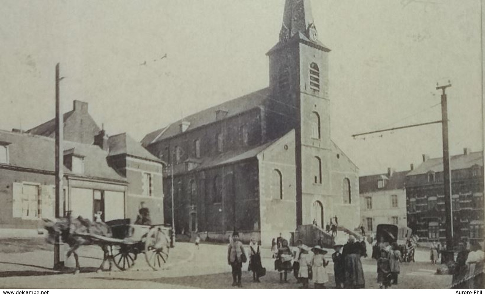 Pâturages Place De L'Eglise Avec Attelages (Papier Collant Coin Inf Gauche Voir Photo) - Colfontaine
