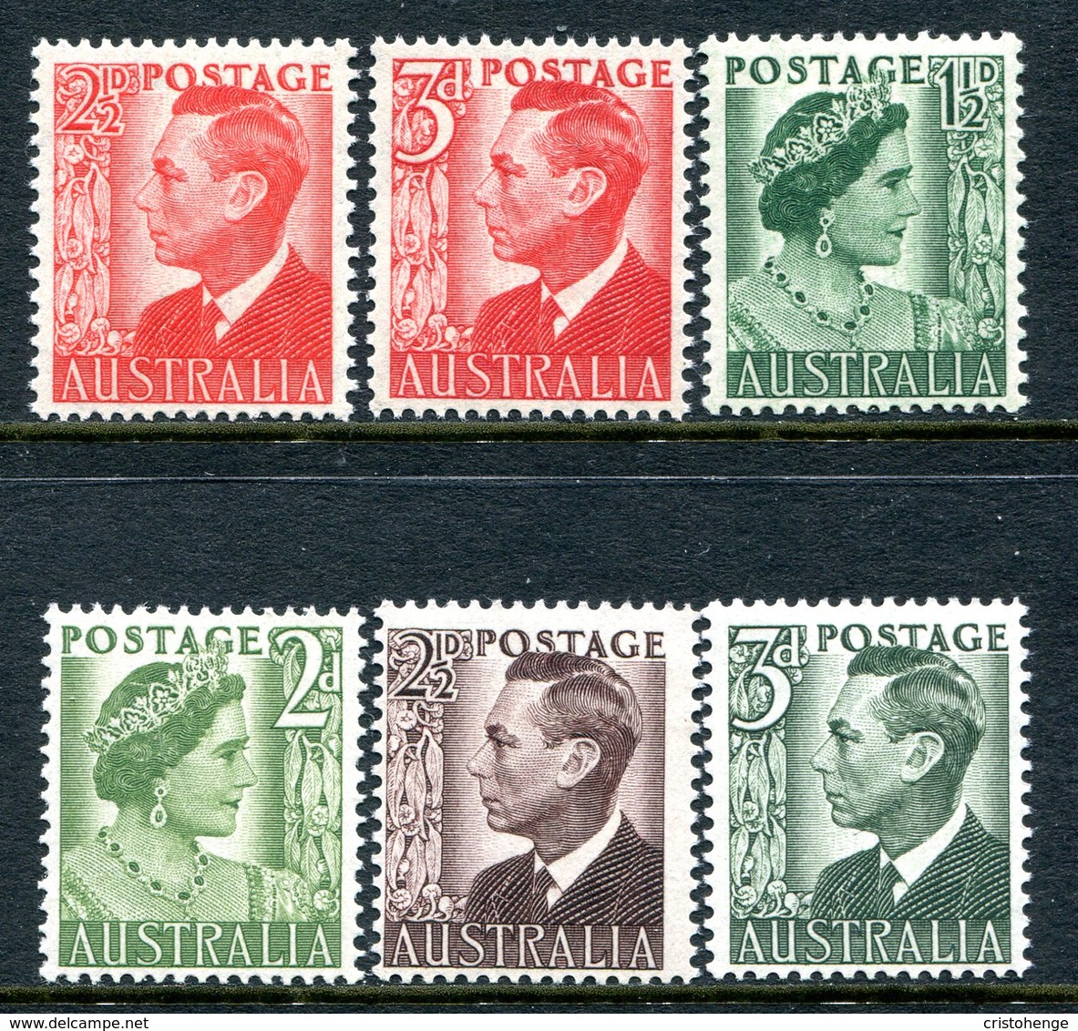 Australia 1950-52 KGVI Definitives Set HM (SG 234-237d) - Mint Stamps