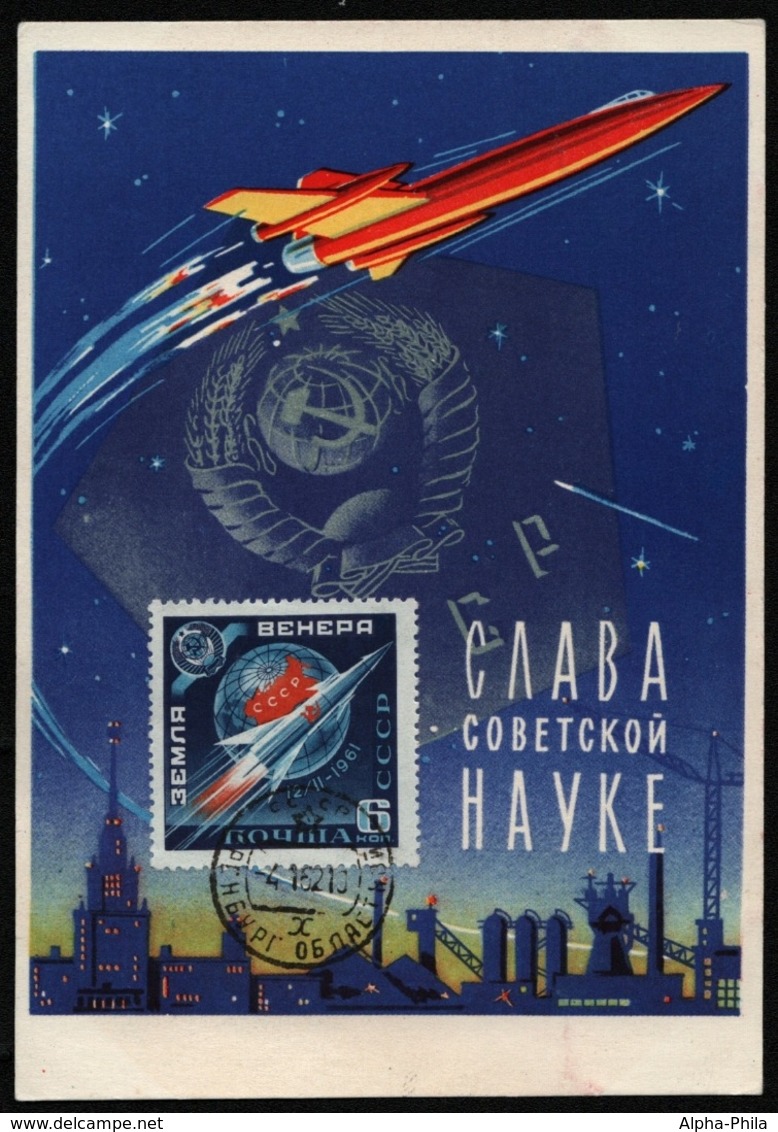 Russia / Sowjetunion 1961 - Mi-Nr. 2468 A - Maxikarte - Raumfahrt - UdSSR