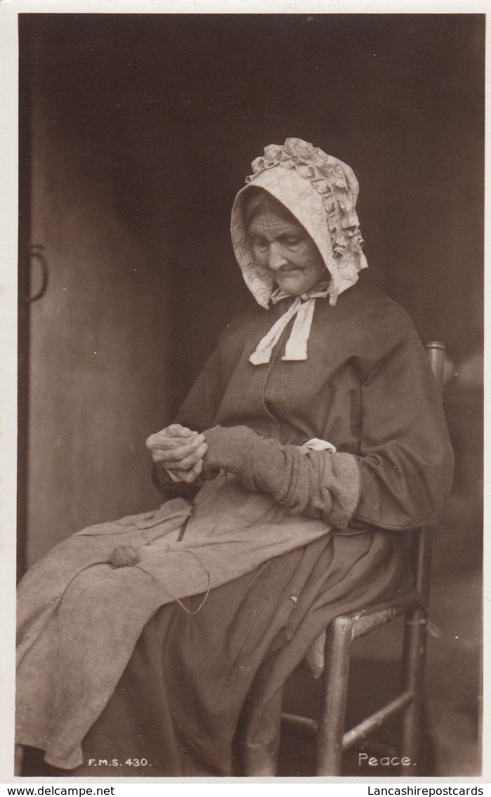 Postcard Peace [ Lady Mending Sock ] By F M Sutcliffe Of Whitby RP [ Reproduction ? ] My Ref  B13430 - Whitby