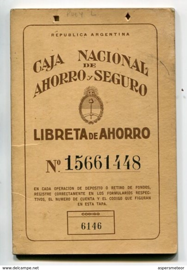 LIBRETA DE AHORRO - CAJA NACIONAL DE AHORRO POSTAL, ARGENTINA AÑO 1974, CON SELLOS FISCALES Y MATASELLOS - LILHU - Otros & Sin Clasificación
