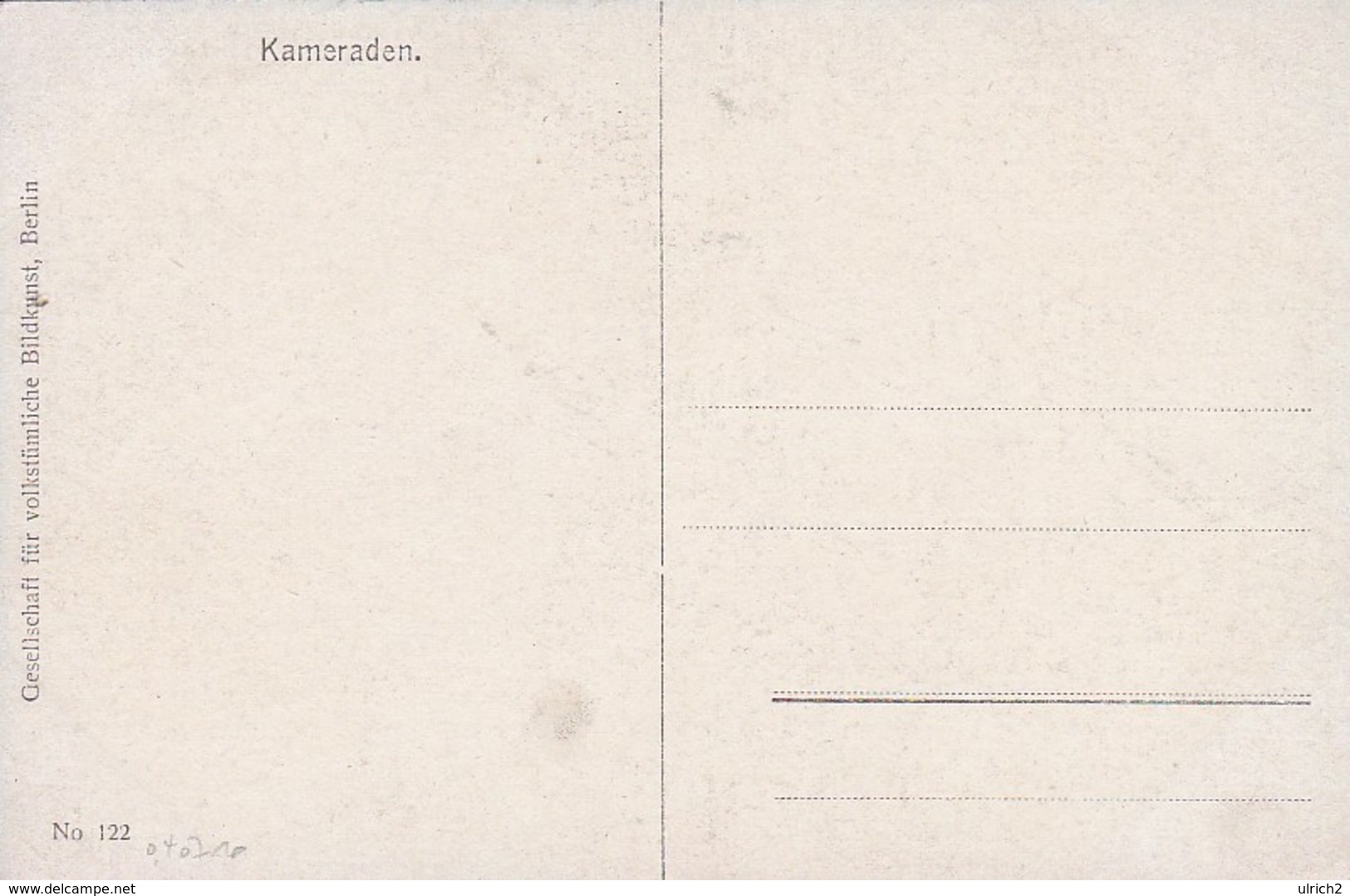 AK Kameraden - Verwundete Soldaten - Künstlerkarte - Gesellschaft Für Volkstümliche Bildkunst Berlin - 1. WK (42206) - Guerre 1914-18