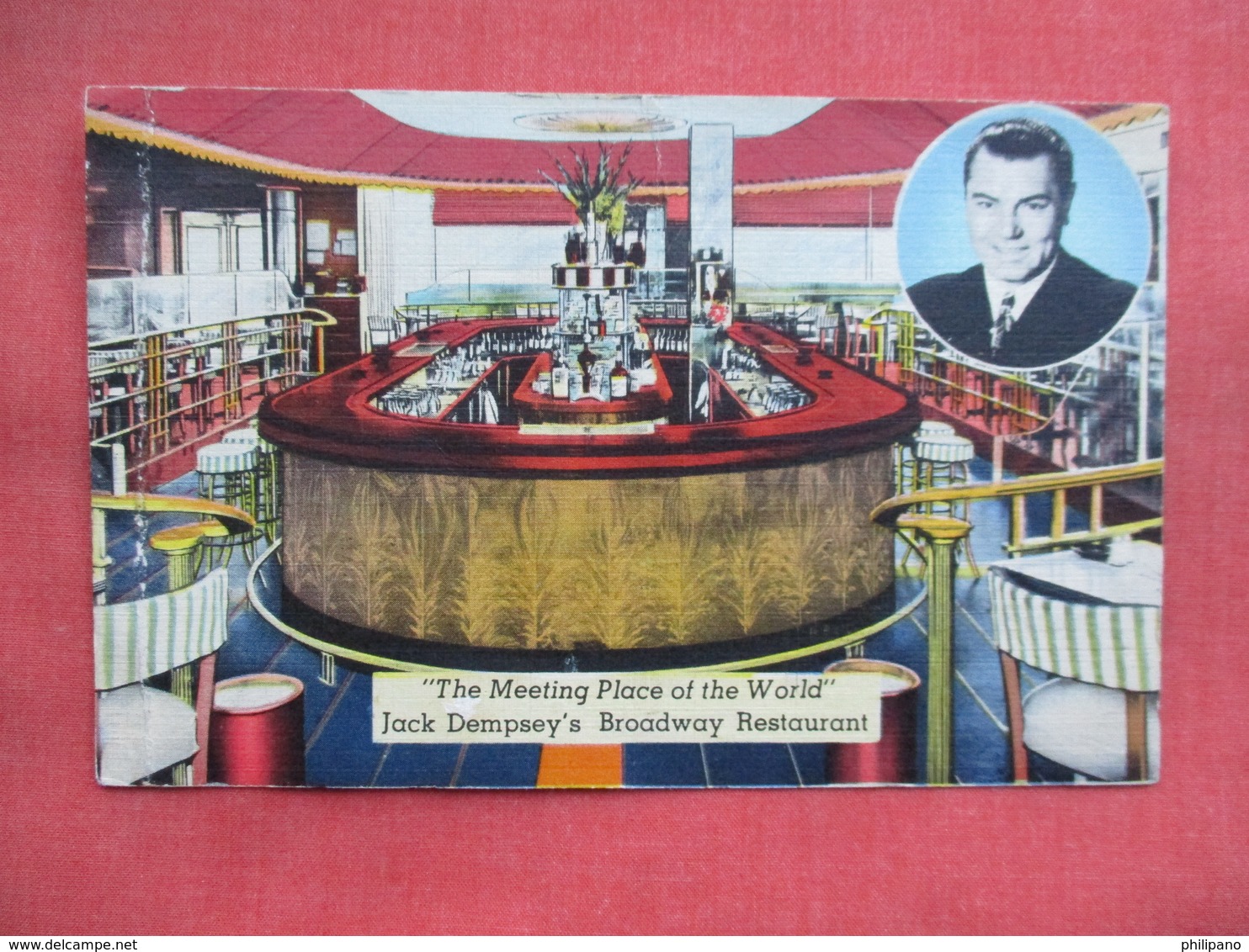 Boxer Jack Dempsey's  Restaurant NY City  Has Crease   Ref 3455 - Boxing