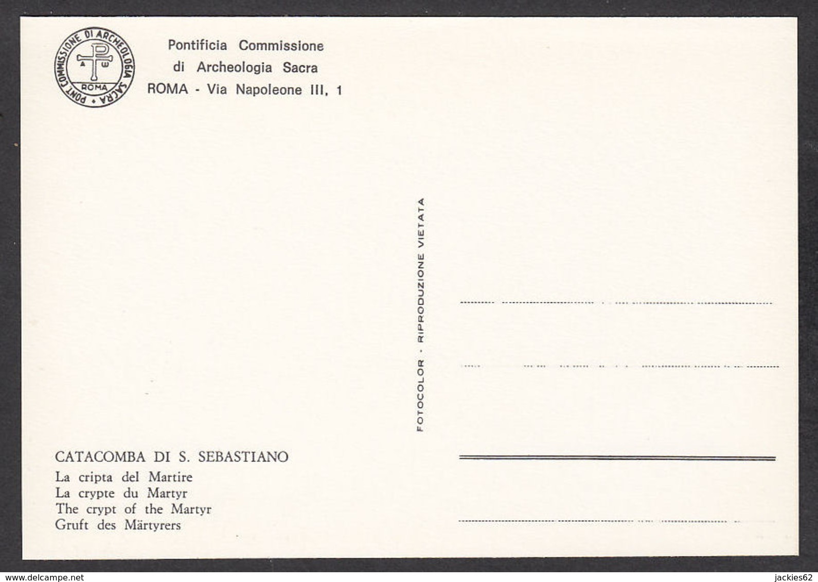 80944/ ROMA, Catacomba Di S Sebastiano, La Cripta Del Martire - Altri & Non Classificati