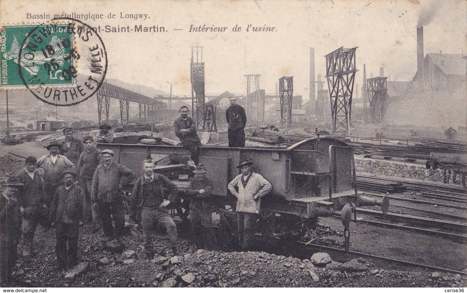 Mont-Saint-Martin Intérieur De L'Usine Circulée En 1909 - Mont Saint Martin