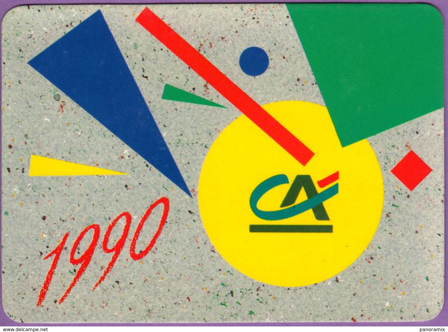 Calendrier °° 1990 - Banque C.A - Géométrie - 8x11 - Petit Format : 1981-90