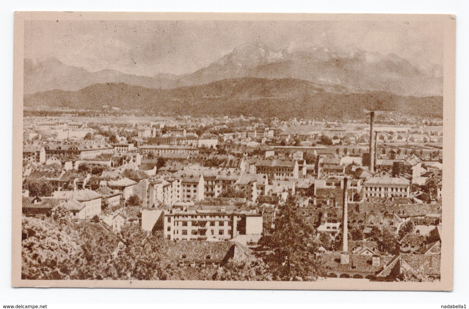 1950s YUGOSLAVIA, SLOVENIA, LJUBLJANA TO BELGRADE, SERBIA, PANORAMA, ILLUSTRATED POSTCARD, USED - Yugoslavia