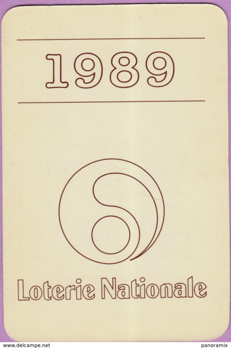 Calendrier °° 1989 -  Loterie Nationale - 6x9 - Petit Format : 1981-90