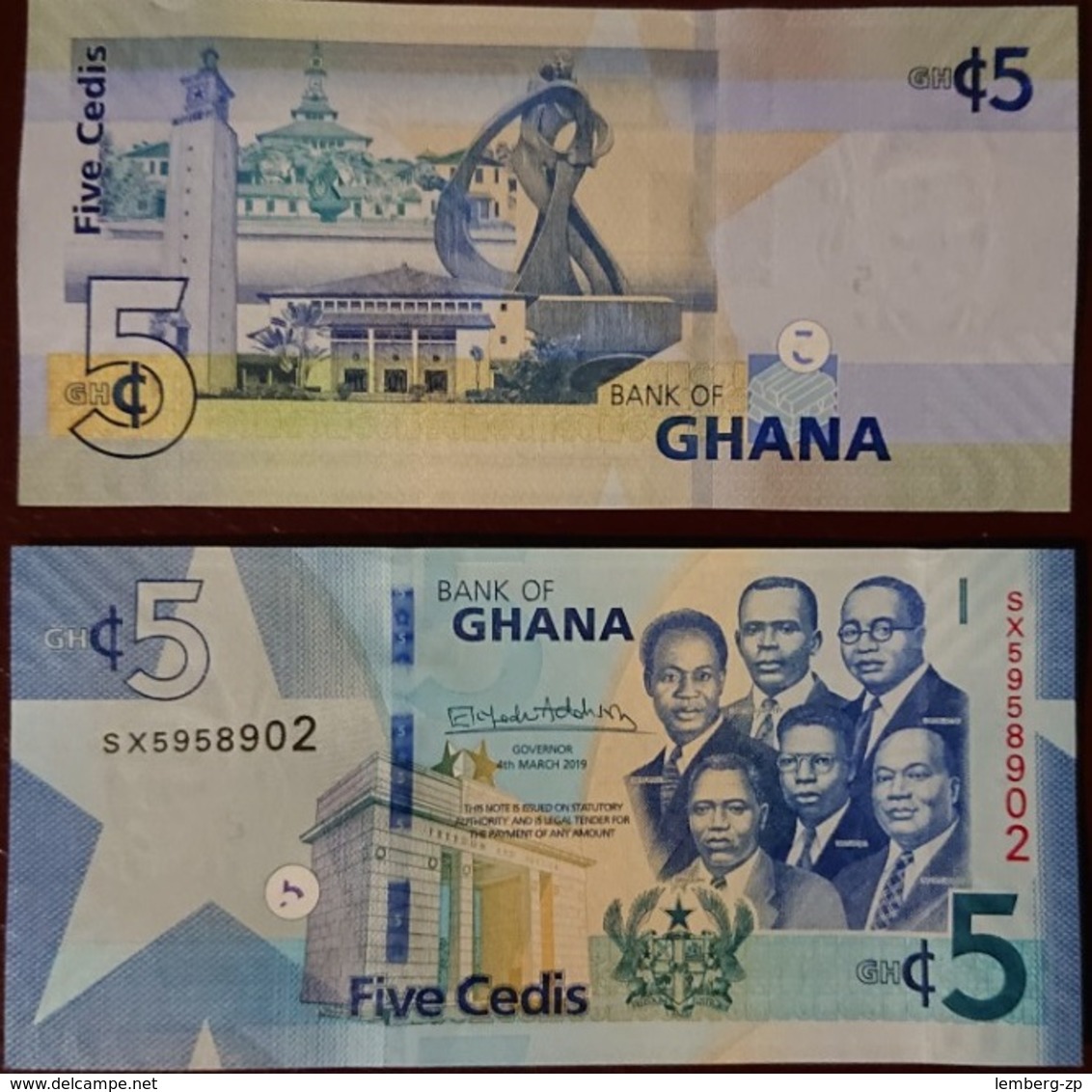 Ghana - 5 Cedis 2019 UNC Lemberg-Zp - Ghana