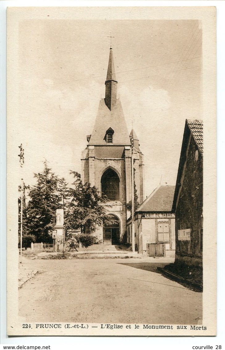 Fruncé  Eglise Et Monument Aux Morts ( à Droite Café Débit De Tabac ) Non écrite - Autres & Non Classés