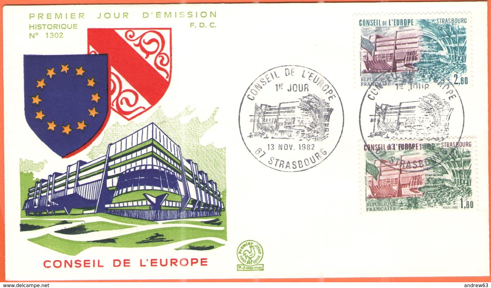 FRANCIA - France - 1981 - Conseil De L'Europe - FDC - Strasboug - 1981