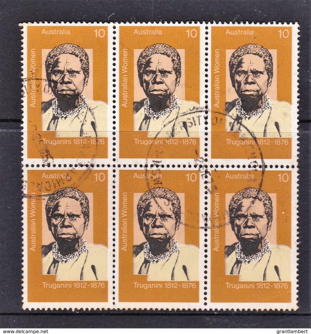 Australia 1975 Famous Women 10c Truganini - Last Aboriginal Tasmanian - Block Of 6 Used - Used Stamps