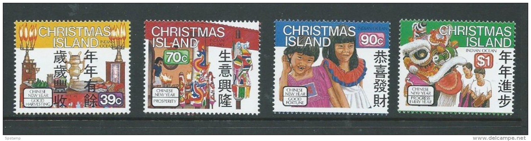 Christmas Island 1989 Chinese New Year Set 4 MNH - Christmas Island