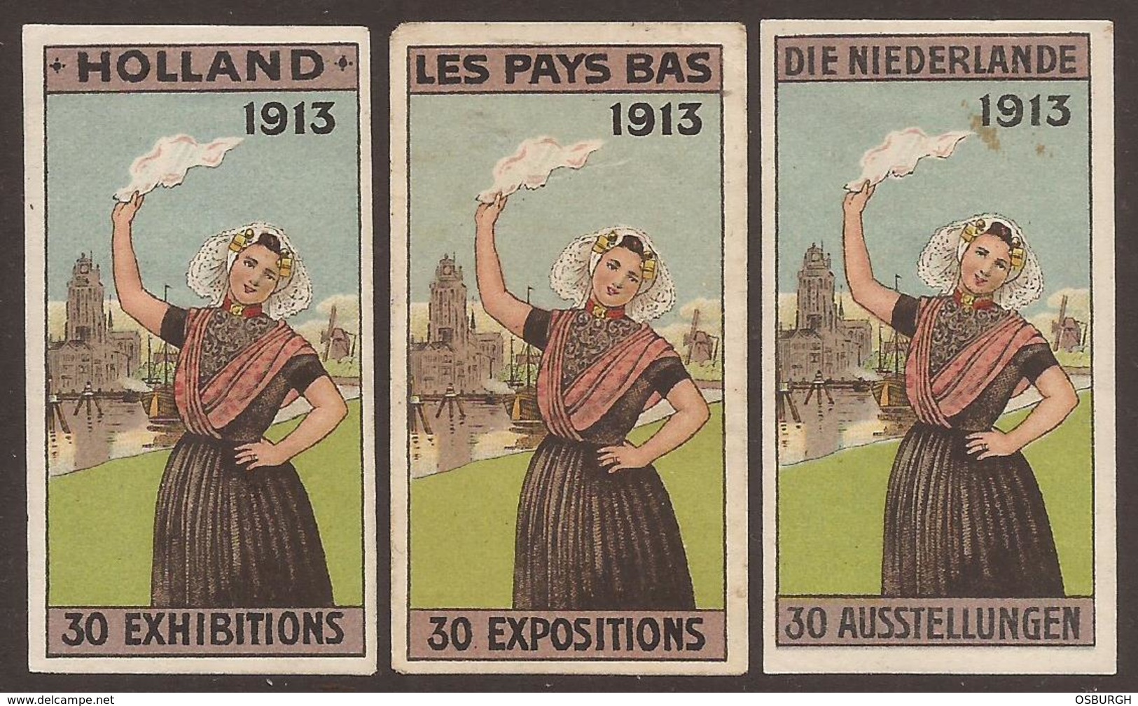 NETHERLANDS. THREE EXHIBITION LABELS. - Other & Unclassified
