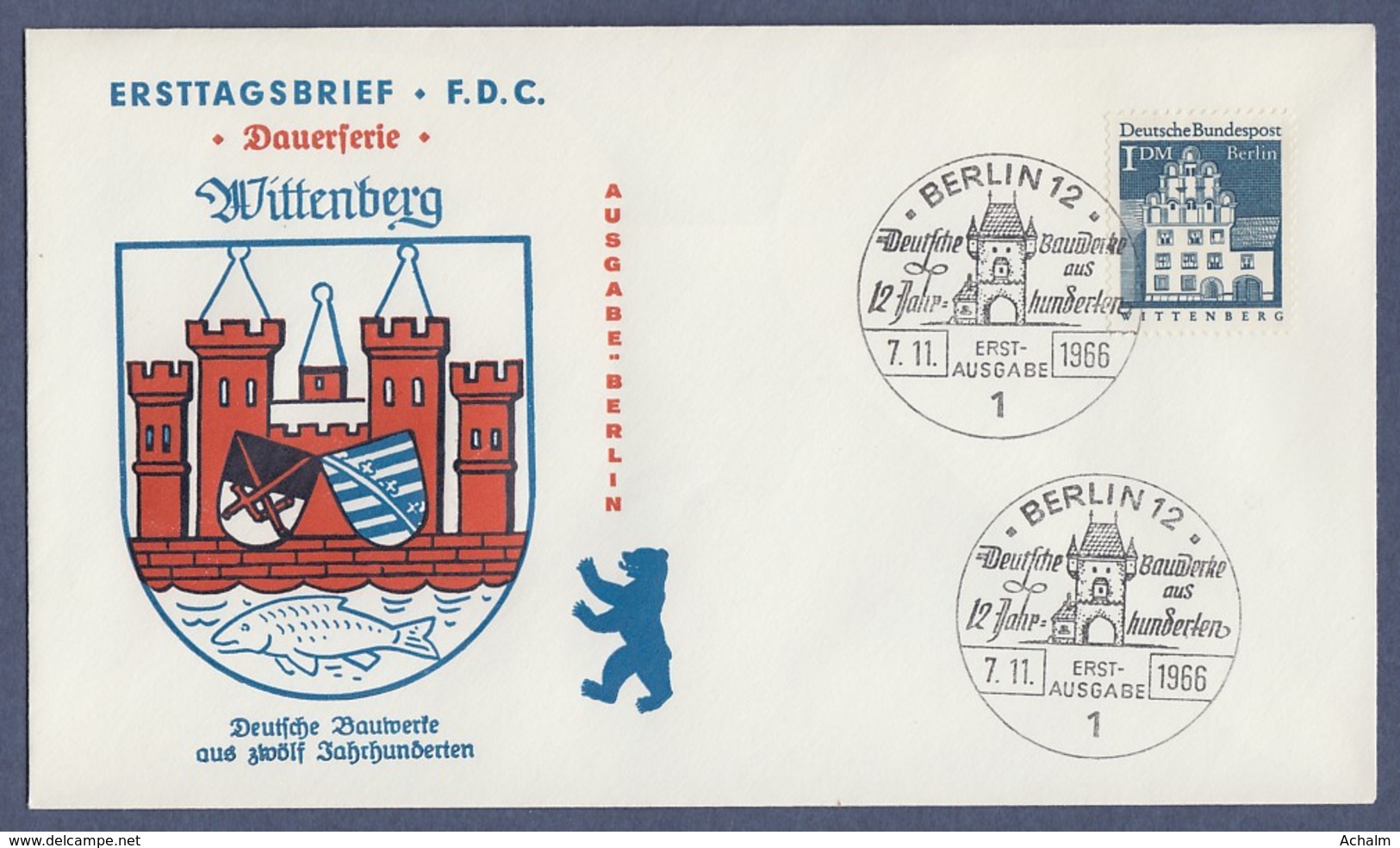 Berlin FDC 1966 - MiNr. 282 - Deutsche Bauwerke Aus Zwölf Jahrhunderten II (G) - Sonstige & Ohne Zuordnung