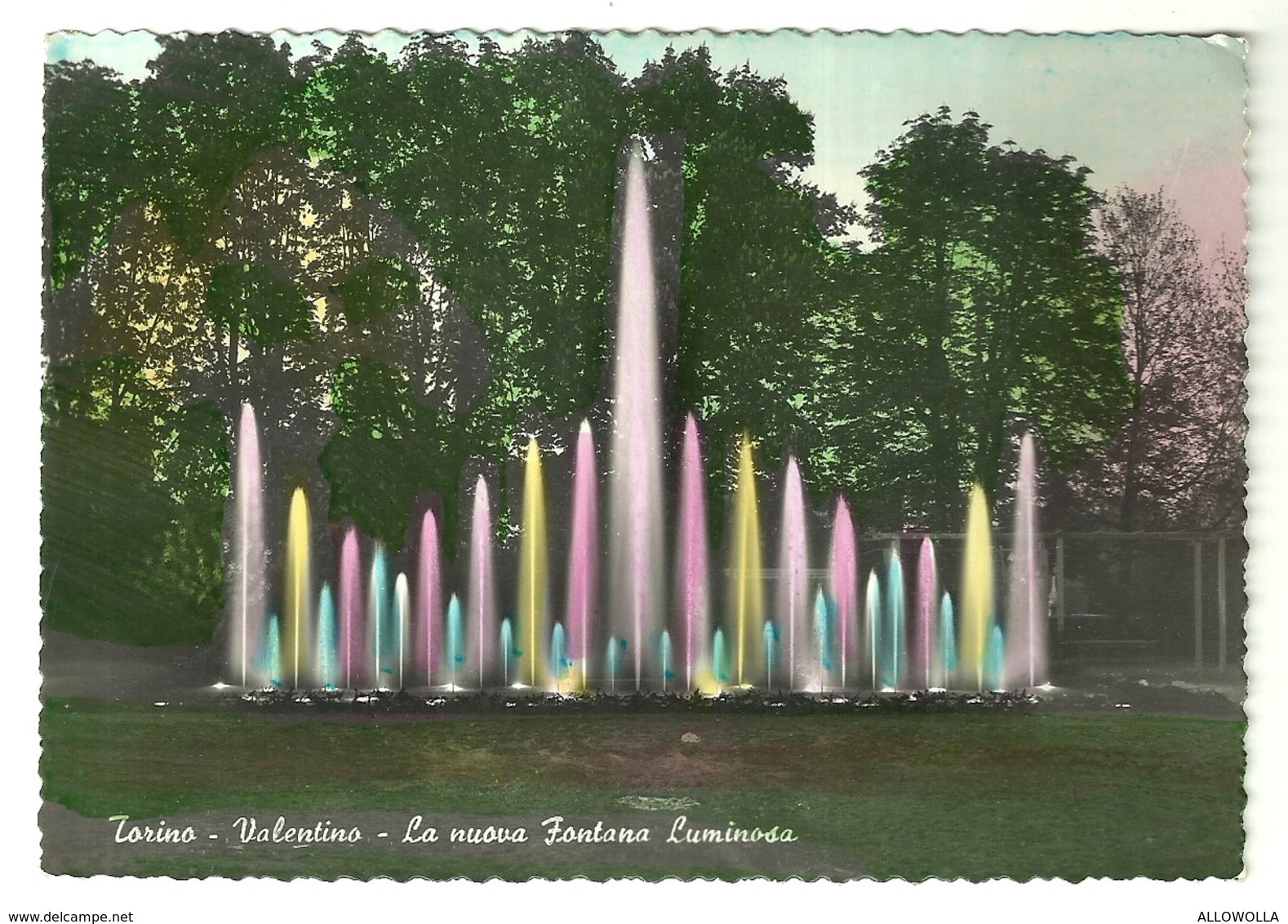 4562 " TORINO-VALENTINO-LA NUOVA FONTANA LUMINOSA "-CART. POST.ORIG.  NON SPED - Parcs & Jardins