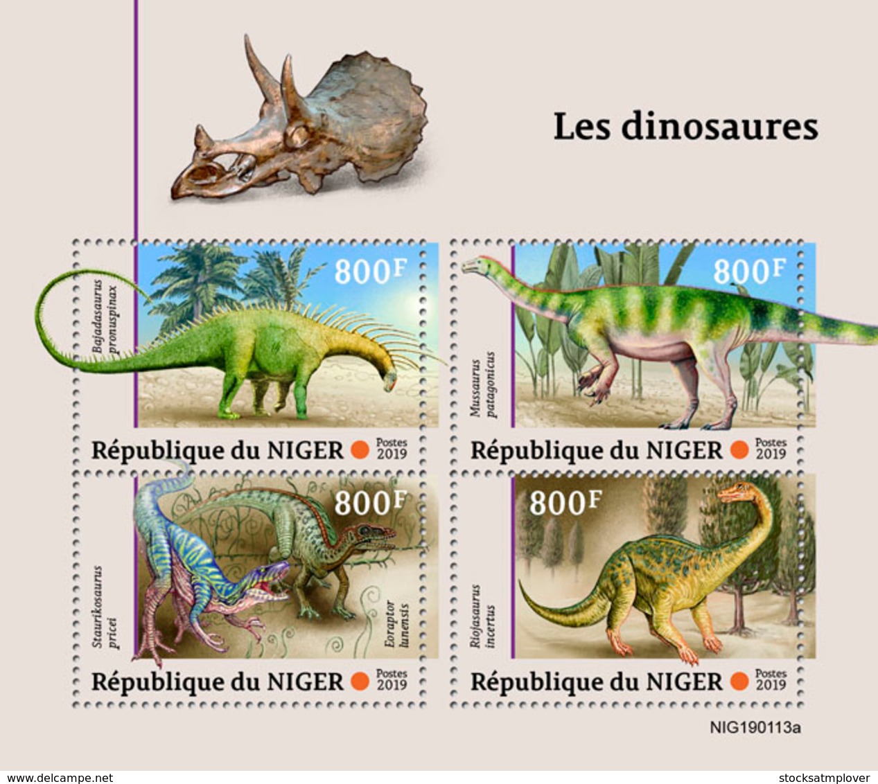 NIger   2019  Dinosaurs  S201903 - Niger (1960-...)