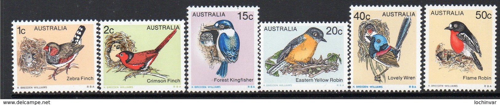 AUSTRALIA, 1979 BIRDS 6 MNH - Mint Stamps