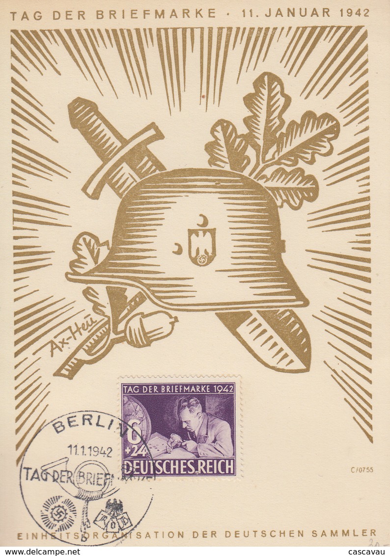 Carte  Postale   ALLEMAGNE   Journée  Du   Timbre   BERLIN   1942 - Briefe U. Dokumente