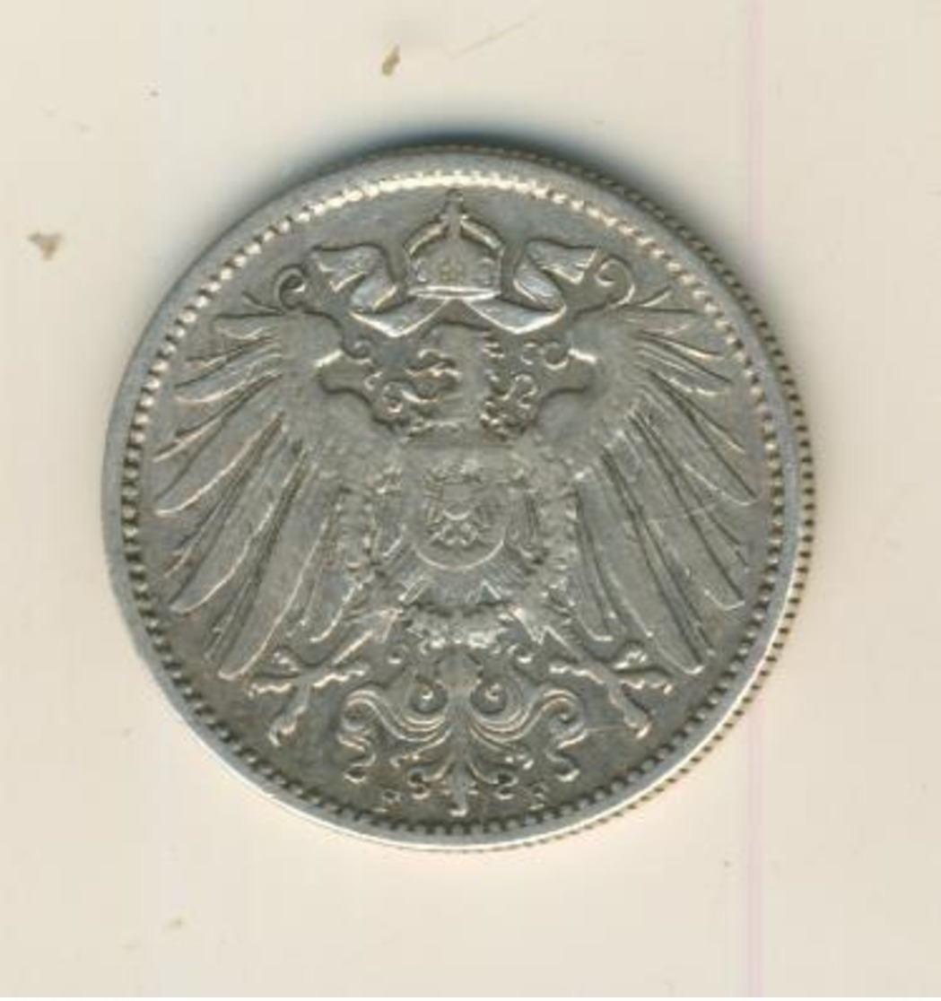 1 Mark 1907,F, KAISERREICH, Silber (34) - 1 Mark