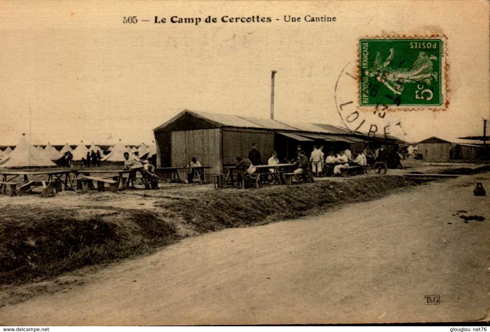 LE CAMP DE CERCOTTES...UNE CANTINE...CPA ANIMEE - Casernes