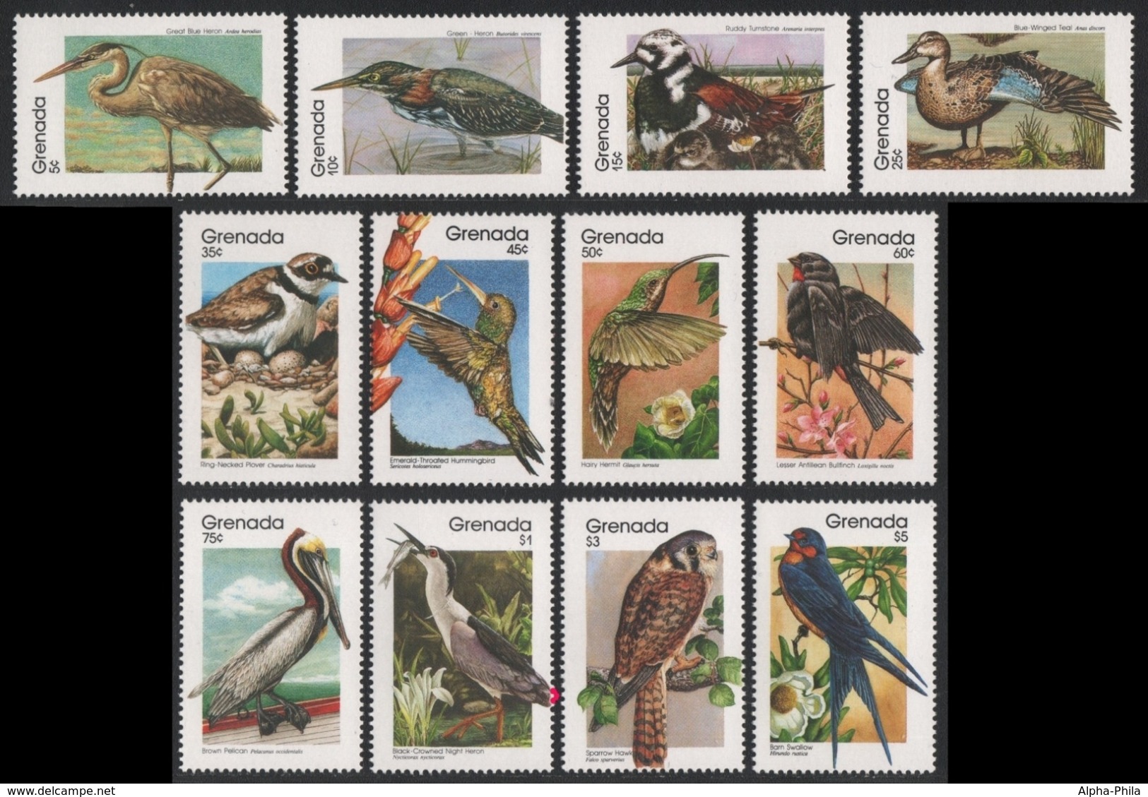 Grenada 1989 - Mi-Nr. 1985-1996 ** - MNH - Vögel / Birds - Grenade (1974-...)