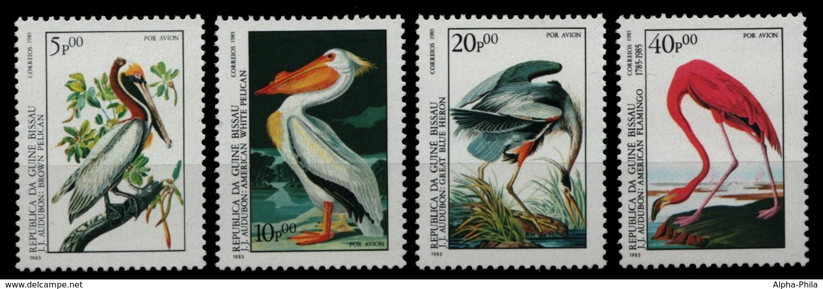 Guinea-Bissau 1985 - Mi-Nr. 842-845 ** - MNH - Vögel / Birds - Audubon - Guinée-Bissau