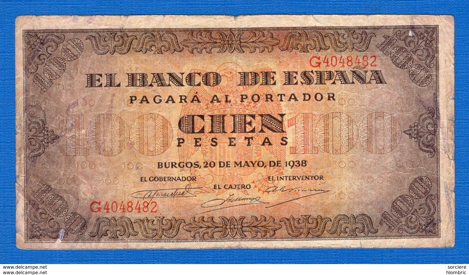 Esp  100  Pesetas  20/5/1938 - 100 Pesetas