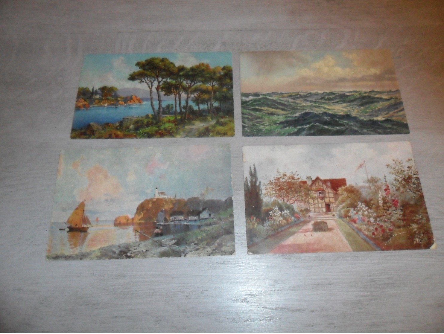 Beau lot de 60 cartes postales de fantaisie paysages paysage Mooi lot van 60 postkaarten fantasie landschappen landschap