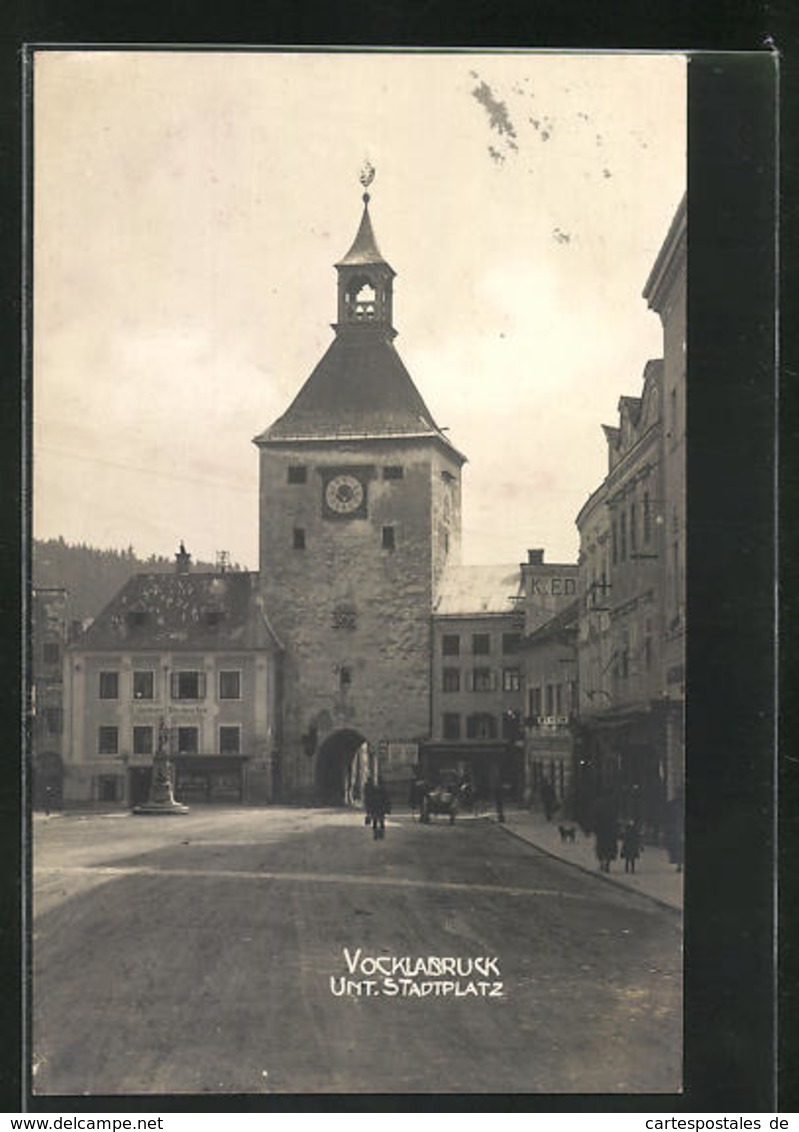 AK Vocklabruck, Partie Auf Dem Unteren Stadtplatz Mit Unt. Stadtturm - Altri & Non Classificati