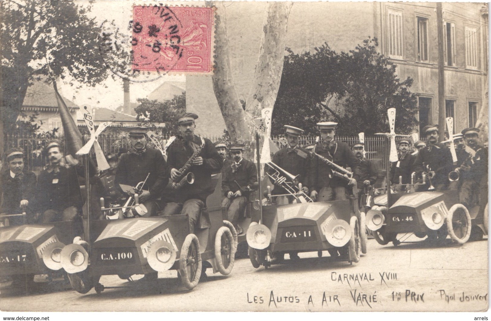 FR13 AIX EN PROVENCE - Carte Photo Carnaval XVIII - Les Autos à Air Varié - Animée - Belle - Carnaval