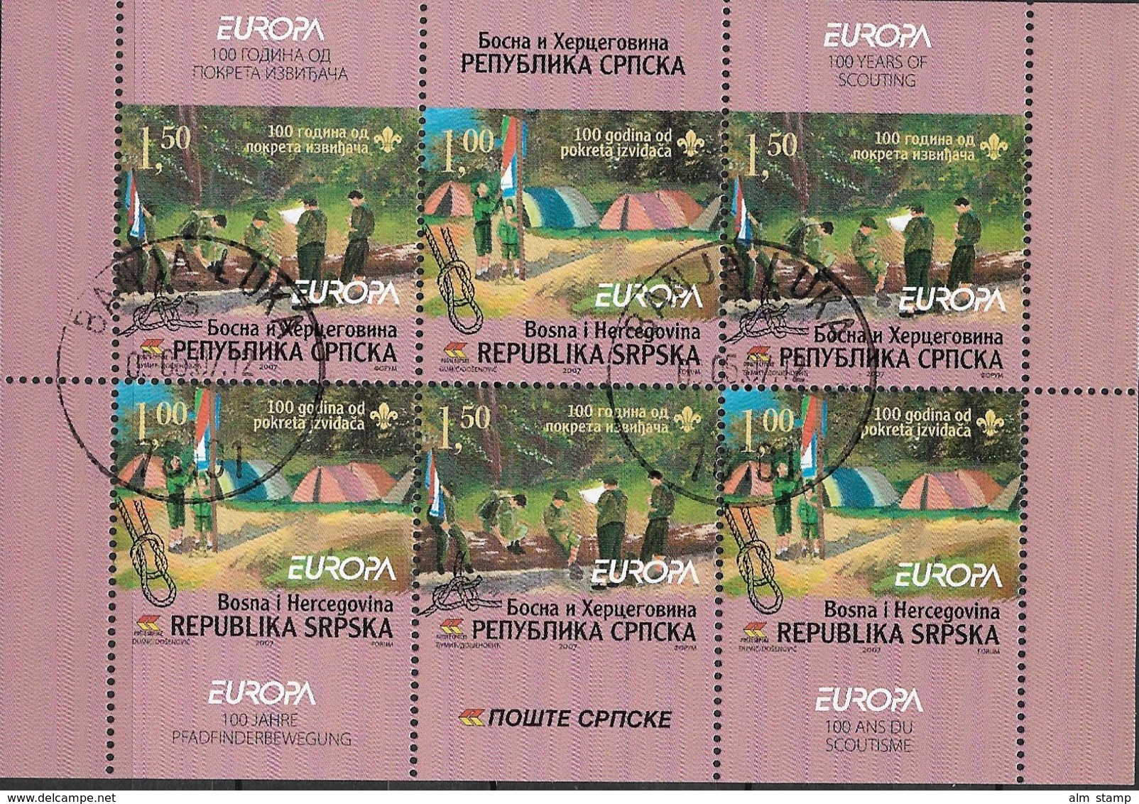 2007 Bosnien Herzegowina Serbische Republik Mi. MH 10 Used   , EUROPA CEPT - Pfadfinder / Skauting - - 2007