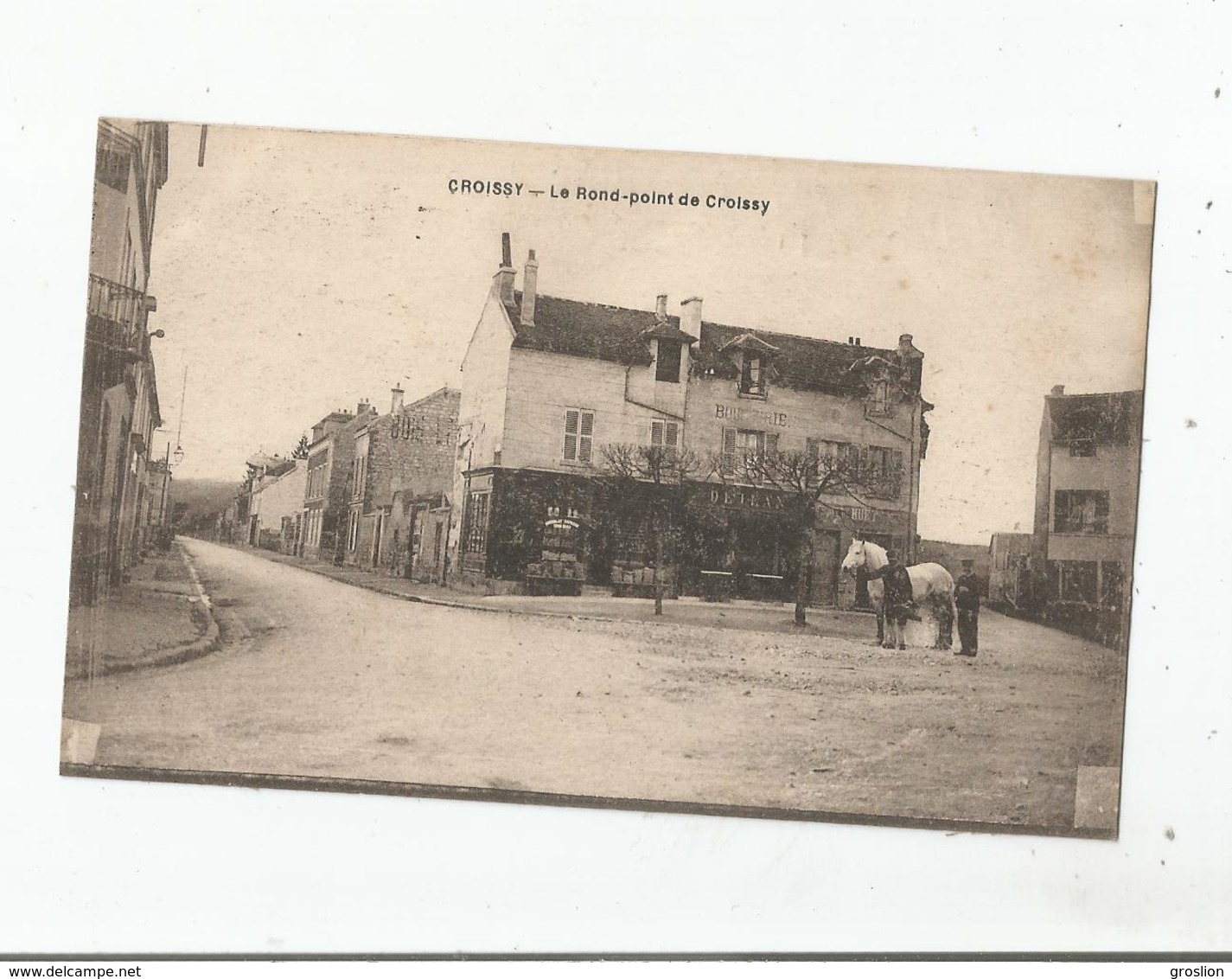 CROISSY LE ROND POINT DE CROISSY (BOUCHERIE CHEVAL ET ANIMATION) 1919 - Croissy-sur-Seine