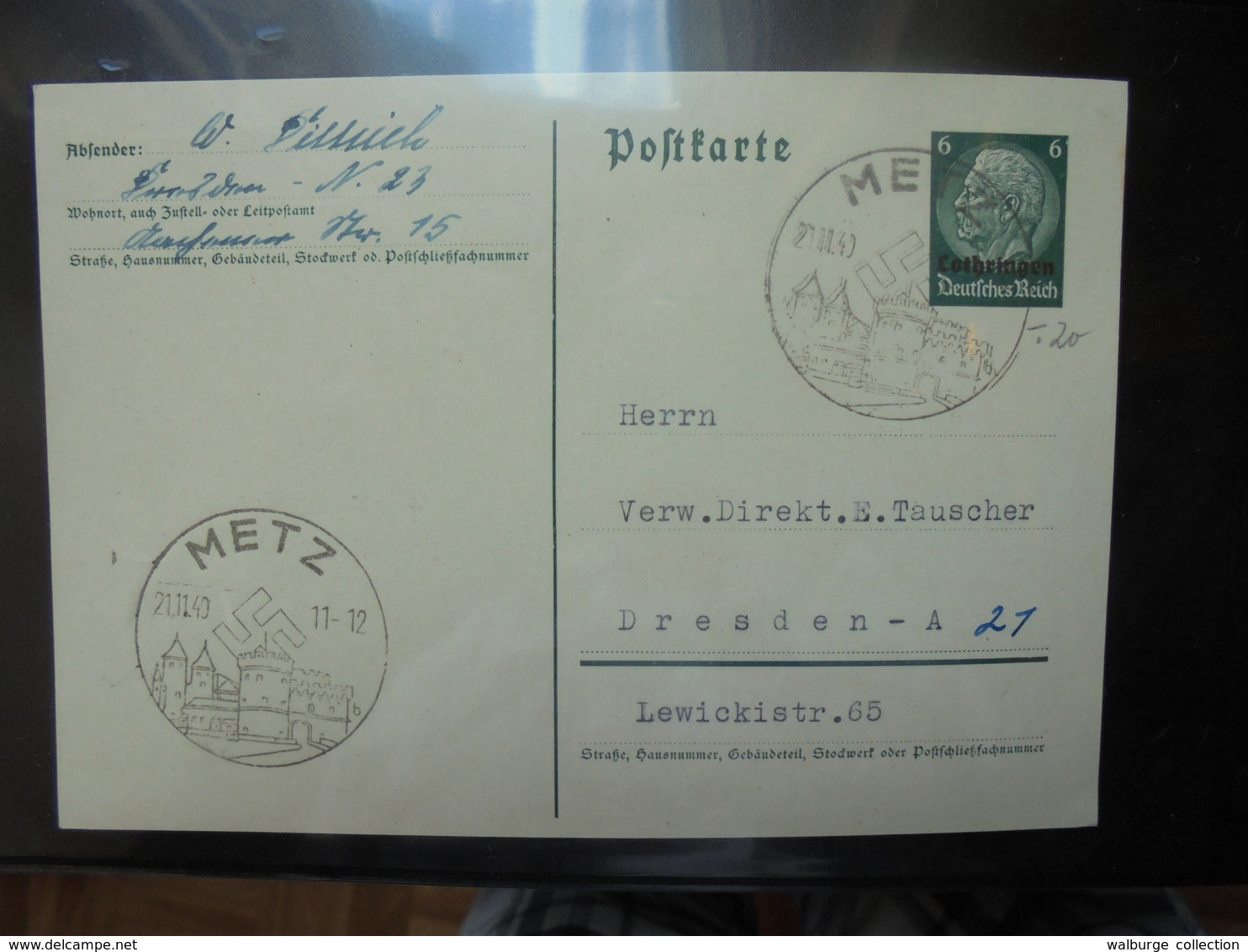 3eme REICH 1940 METZ - Covers & Documents