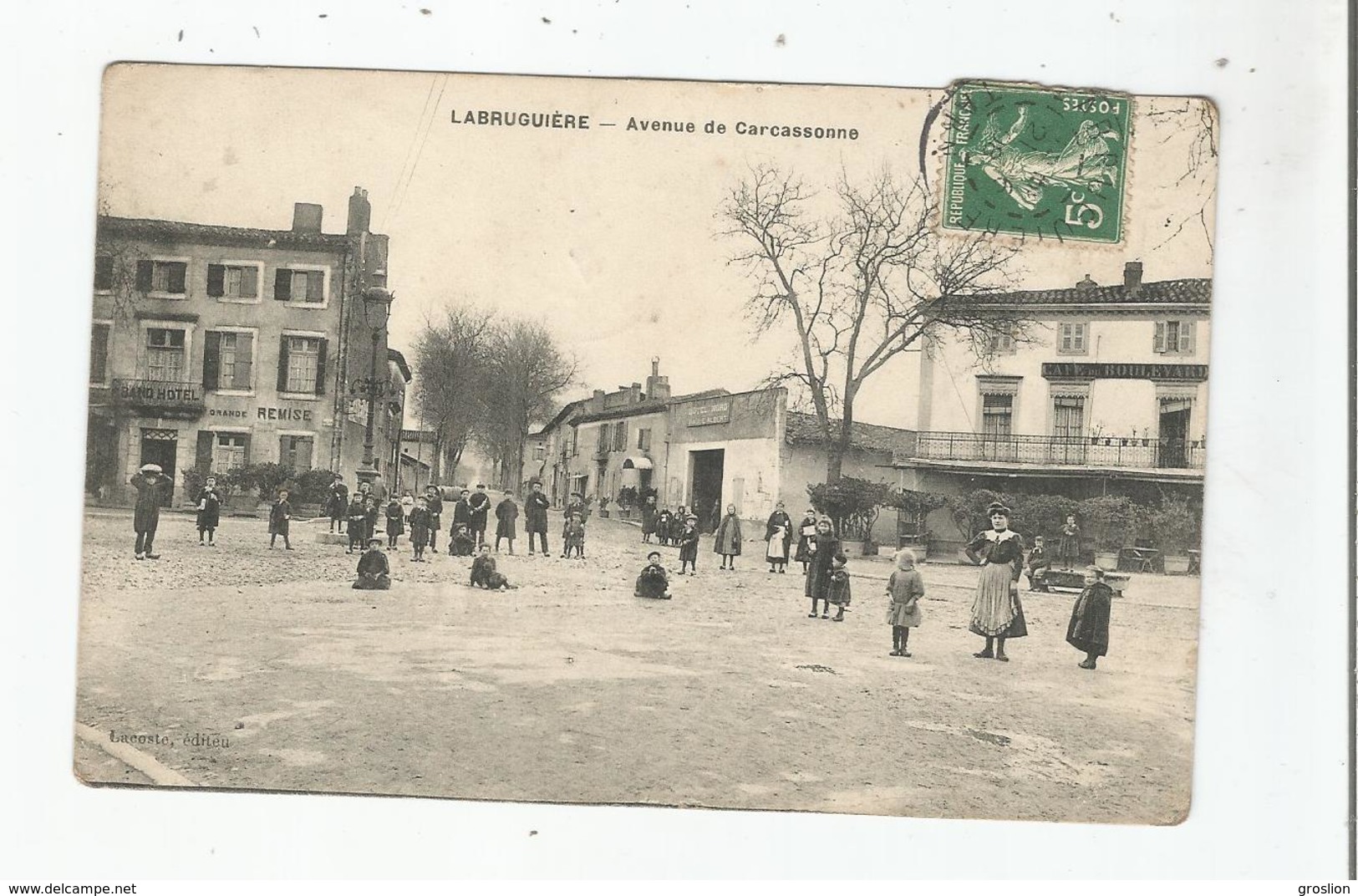 LABRUGUIERE (TARN) AVENUE DE CARCASSONNE (GRAND HOTEL. CAFE ET BELLE ANIMATION) 1908 - Labruguière