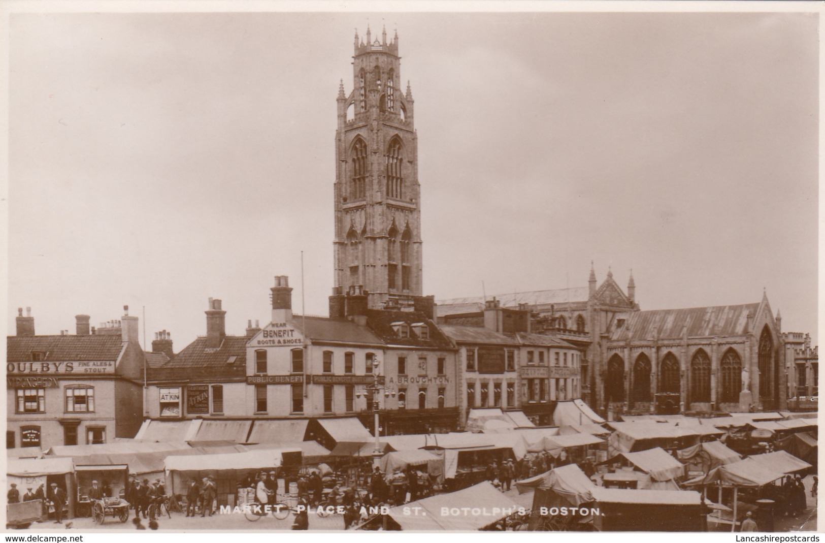 Postcard Market Place And St Botolph's Boston Lincolnshire My Ref  B13432 - Markets