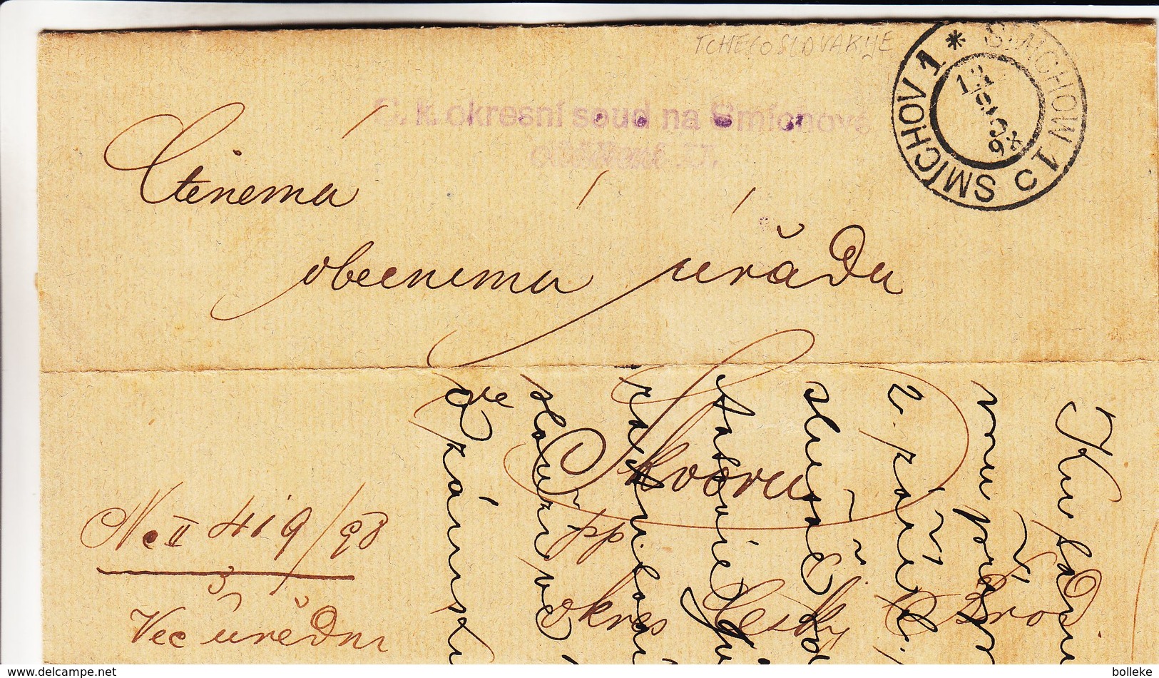 Tchècoslovaquie - Lettre De 1898 - Oblit Smichov - - ...-1918 Préphilatélie