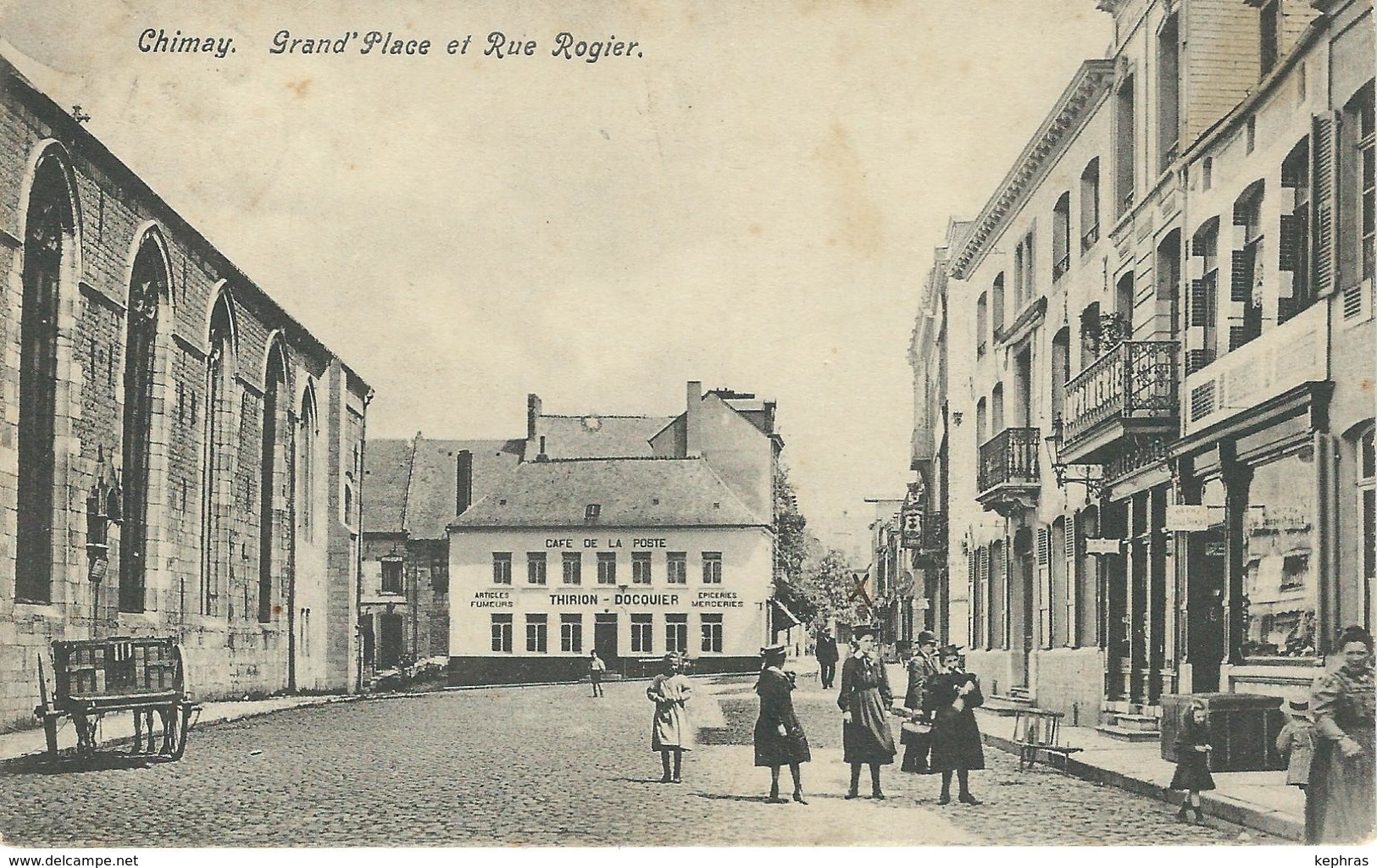 CHIMAY : Grand'Place Et Rue Rogier - Cachet De La Poste 1908 - Chimay