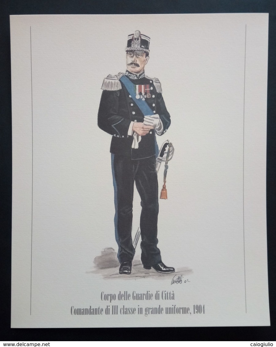 UNIFORMI STORICHE POLIZIA - 1901 CORPO DELLA GUARDIE DI CITTA' - COMANDANTE DI IIIa CLASSE IN GRANDE UNIFORME - Stampe & Incisioni