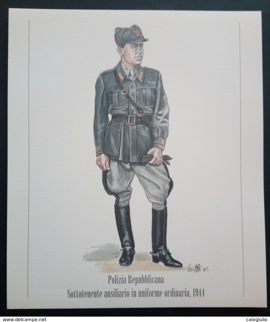 UNIFORMI STORICHE POLIZIA - 1917 POLIZIA REPUBBLICANA - SOTTOTENENTE AUSILIARIO IN UNIFORME ORDINARIA - Stampe & Incisioni