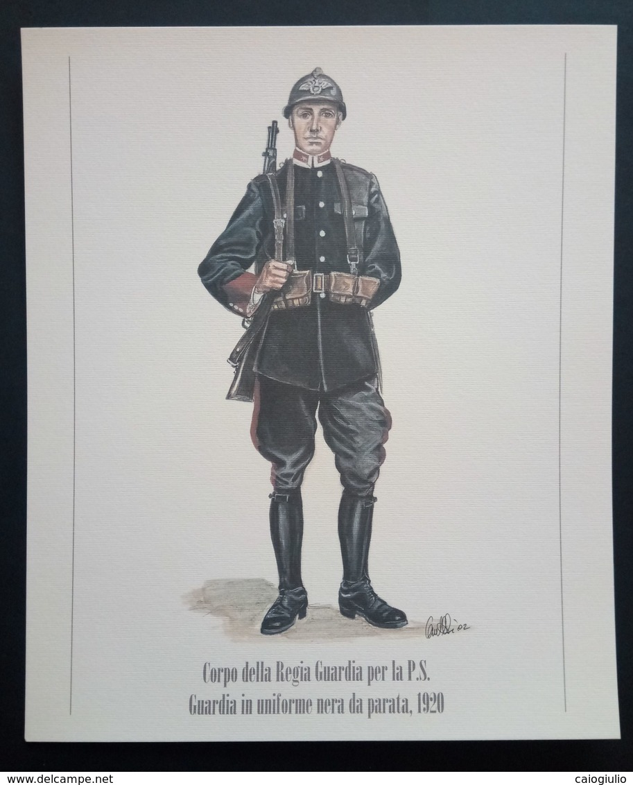 UNIFORMI STORICHE POLIZIA - 1920 CORPO DELLA REGIA GUARDIA PER LA P.S. - GRANDE UNIFORME NERA DA PARATA - Stampe & Incisioni