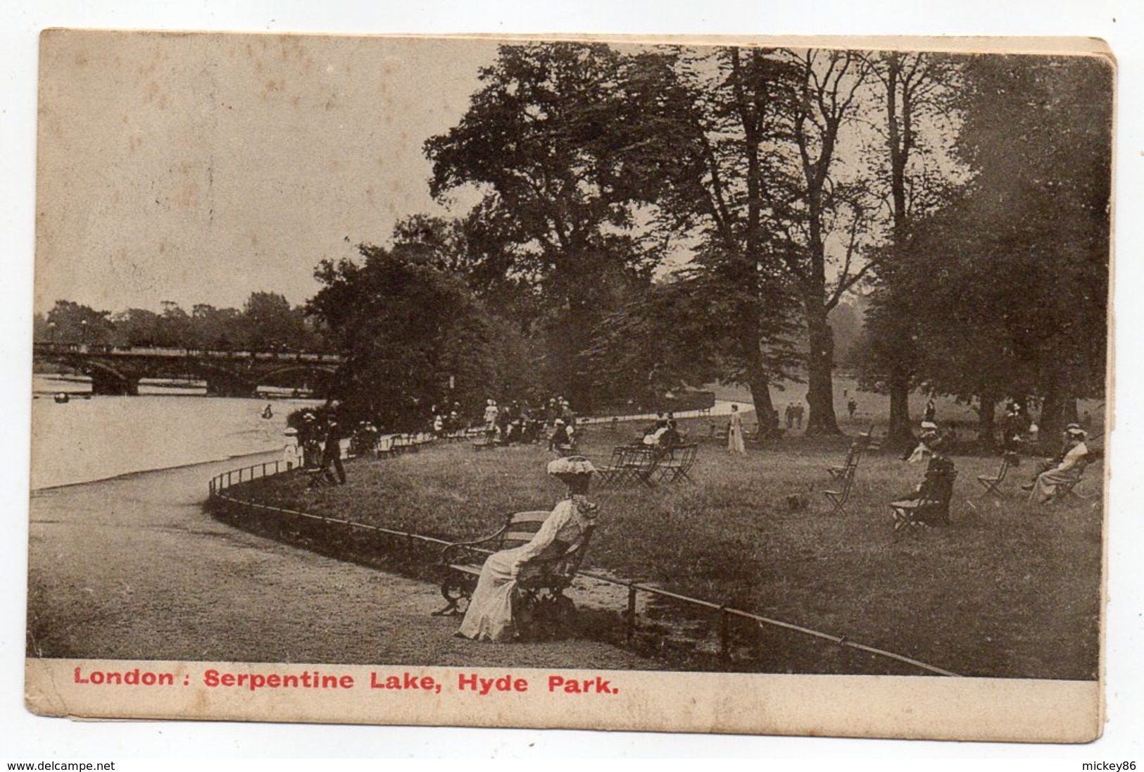 U-K --LONDRES -- 1911--Serpentine Lake , Hyde Park (très Animée ) --carte Taxée à Orléans (France) - Westminster Abbey